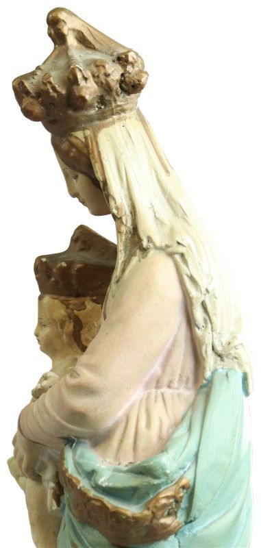 Sculpture Statue Madonna Our Lady of Victory Religious Antique French Chalkware