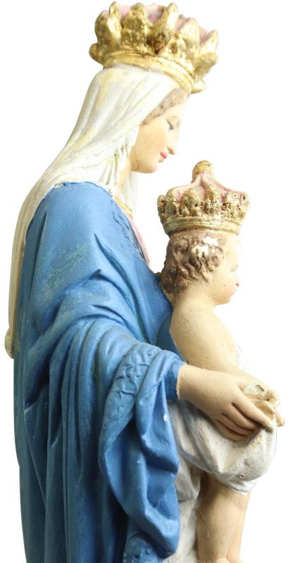 Sculpture Religious Madonna Our Lady of Victory French Chalkware Antique Statue