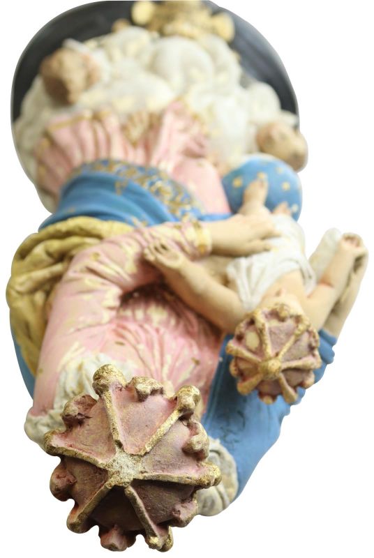 Sculpture Religious Madonna Our Lady of Victory French Chalkware Antique Statue
