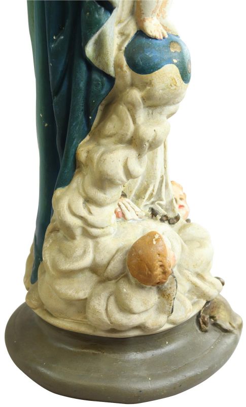 Sculpture Religious Madonna Our Lady of Victory Antique French Chalkware Statue