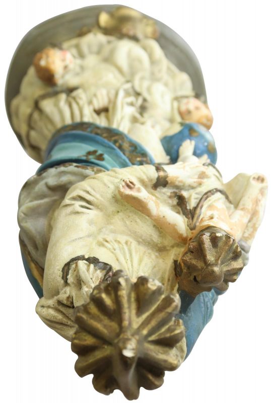 Sculpture Religious Madonna Our Lady of Victory Antique French Chalkware Statue