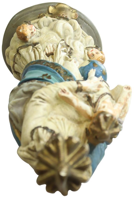Sculpture Religious Madonna Our Lady of Victory Antique French Chalkware Statue