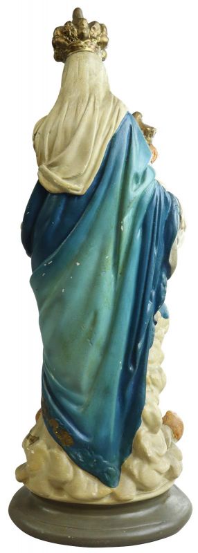 Sculpture Religious Madonna Our Lady of Victory Antique French Chalkware Statue