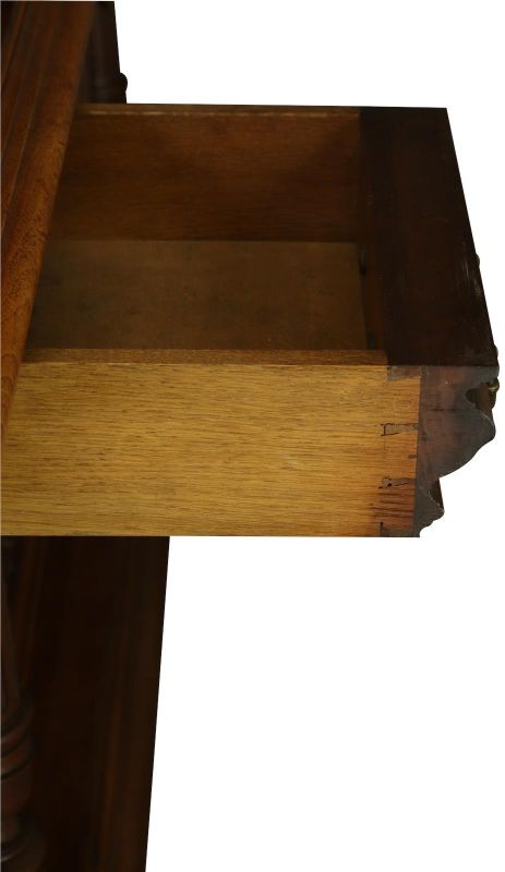 Buffet Renaissance Antique French Walnut Wood Carved Courtier Head Glass Door