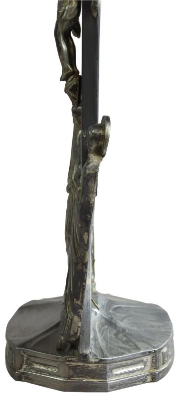 Antique Crucifix Cross Religious Art Deco Styling Mary and John Ebony Black