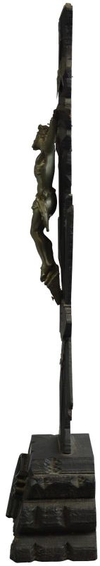 Crucifix Religious Spear Ladder Torture Instruments Skull Crossbones Black Wood