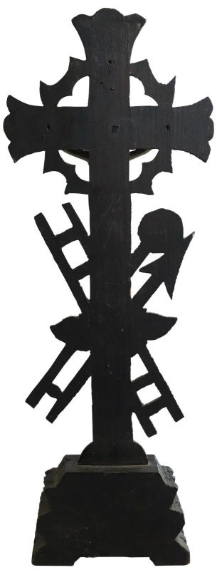 Crucifix Religious Spear Ladder Torture Instruments Skull Crossbones Black Wood