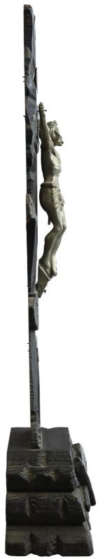 Crucifix Religious Spear Ladder Torture Instruments Skull Crossbones Black Wood