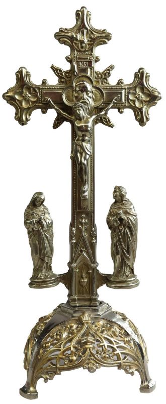 Crucifix Religious Rococo Styling Sacred Heart Immaculate Mary and John M 22-266