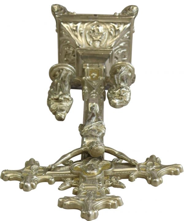 Antique Crucifix Cross Religious Rococo Styling Sacred Heart Immaculate Mary
