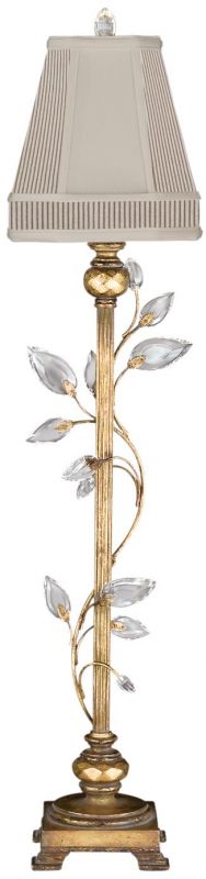 CRYSTAL LAUREL Console Lamp Table Transitional 1-Light Gold Antiqued Leaf Black