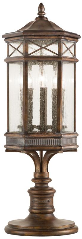 HOLLAND PARK Pier Mount Light Lantern Hexagonal 3-Light Antique Bronze