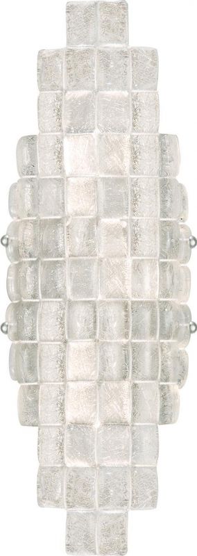 CONSTRUCTIVISM Sconce Wall 2-Light Moonlit Mist Clear Silver Leaf Polished