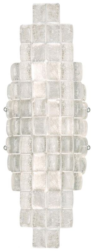 CONSTRUCTIVISM Sconce Wall 2-Light Moonlit Mist Clear Silver Leaf Polished