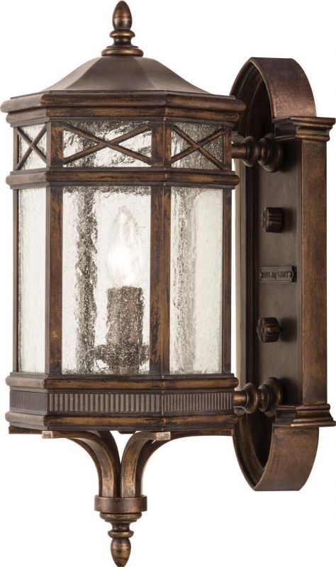 HOLLAND PARK Wall Sconce Hexagonal 1-Light Antique Bronze Hand-Cast Seeded