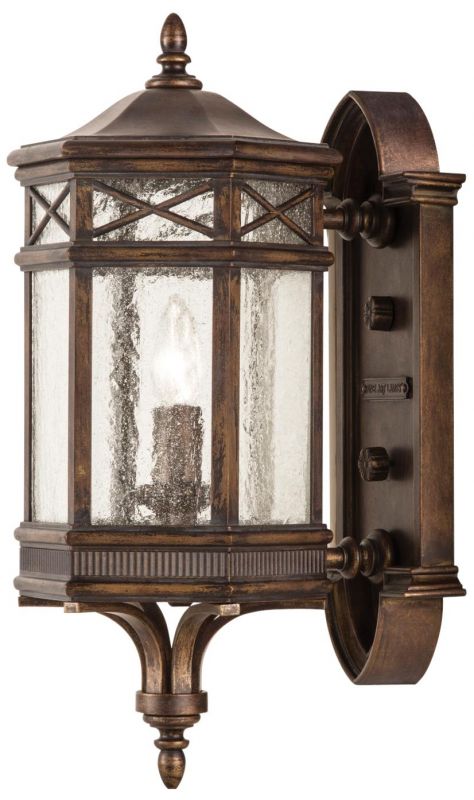 HOLLAND PARK Wall Sconce Hexagonal 1-Light Antique Bronze Hand-Cast Seeded