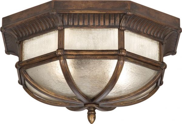 HOLLAND PARK Flush-Mount Light Fixture Hexagonal 2-Light Antique Bronze