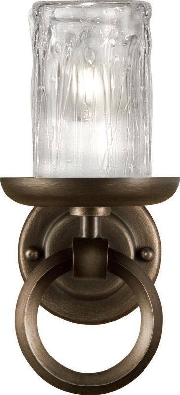 LIAISON Sconce Wall 1-Light Platinized Silver Leaf Antique Hand-Rubbed Bronze