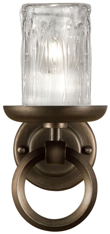 LIAISON Sconce Wall 1-Light Platinized Silver Leaf Antique Hand-Rubbed Bronze