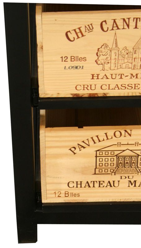 Hobbs Germany Kitchen Island, French Wine Crate 12 Drawer, Granite Walnut Steel