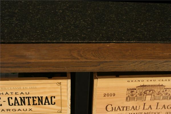 Hobbs Germany Kitchen Island, French Wine Crate 12 Drawer, Granite Walnut Steel