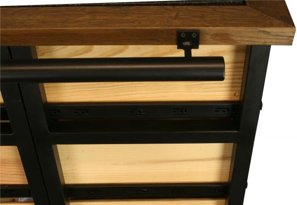Hobbs Germany Kitchen Island, French Wine Crate 12 Drawer, Granite Walnut Steel