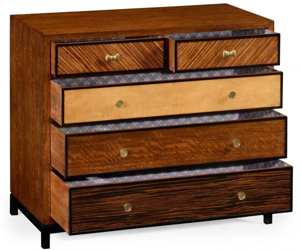 JONATHAN CHARLES ALEXANDER JULIAN Chest of Drawers Light Walnut Marquetry Cast