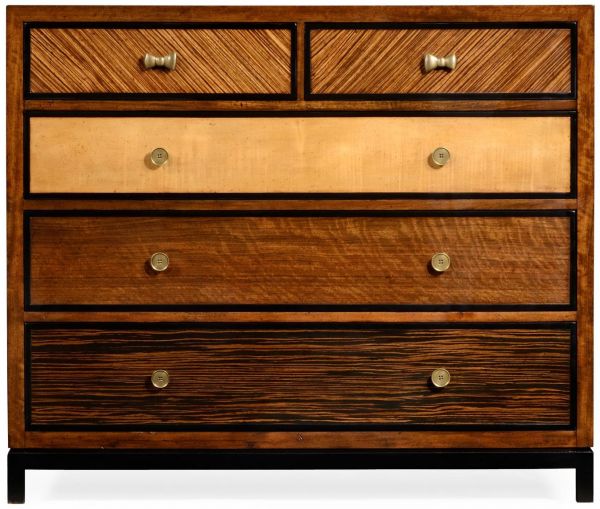 JONATHAN CHARLES ALEXANDER JULIAN Chest of Drawers Light Walnut Marquetry Cast
