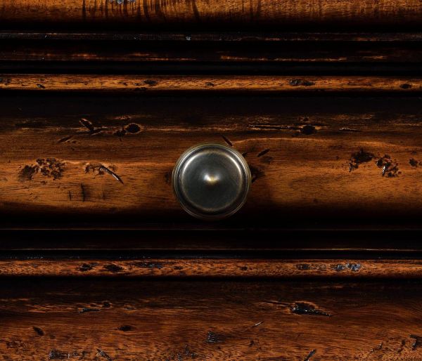 JONATHAN CHARLES ARTISAN End Table Side Drawer Rustic Walnut Marble