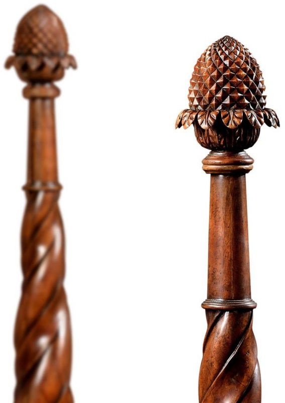JONATHAN CHARLES BUCKINGHAM Bed Plantation Twist Turned Fluted Posts Four Post