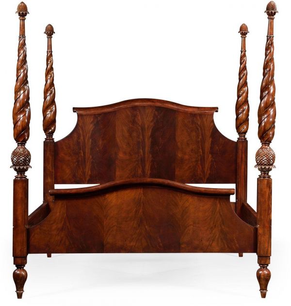 JONATHAN CHARLES BUCKINGHAM Bed Plantation Twist Turned Fluted Posts Four Post