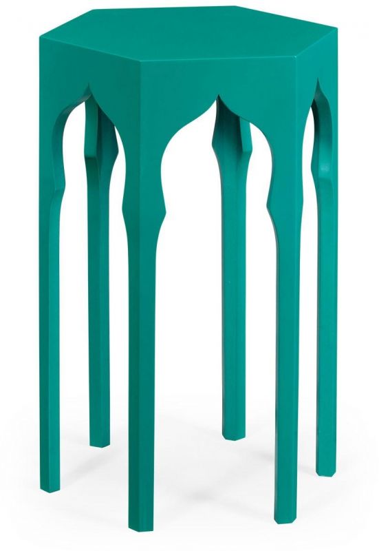 JONATHAN CHARLES MOROCCAN Lamp Table End Side Aruba Blue Acacia