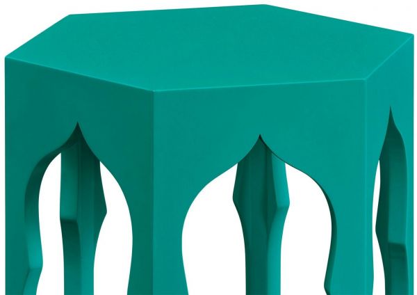 JONATHAN CHARLES MOROCCAN Lamp Table End Side Aruba Blue Acacia